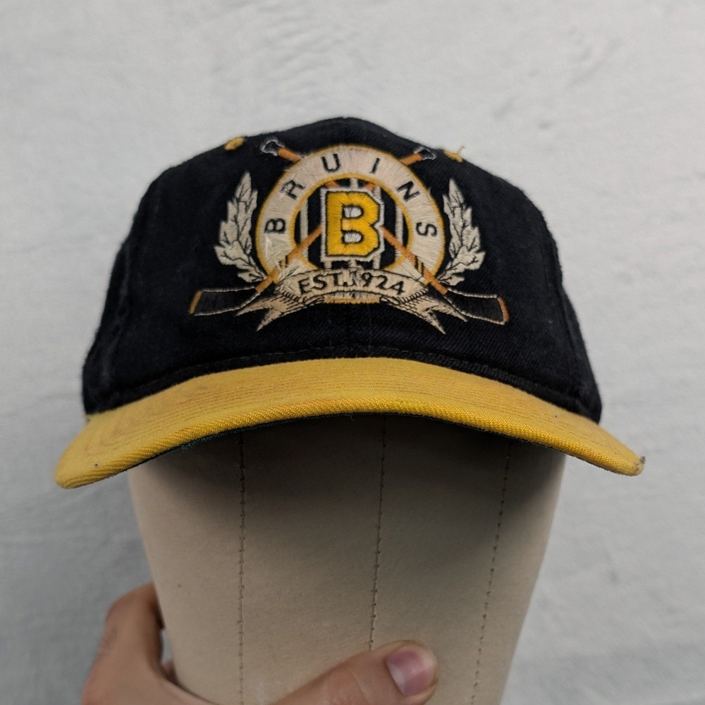 VTG Boston Bruins Starter Hat Men's OSFA Black NHL Wool Snapback Distressed 90s